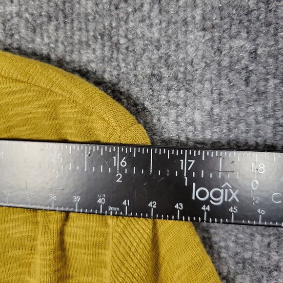 LOGO LORI GOLDSTEIN Mustard One Button Swing Cardigan Lagenlook SIZE MEDIUM - Picture 6 of 11